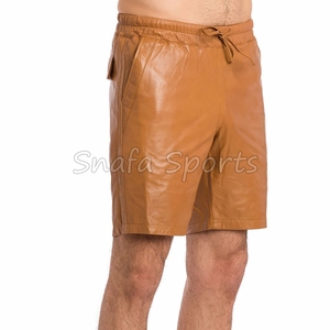 กางเกงขาสั้นหนังผู้ชายรุ่นใหม่ สั่งทำได้ ใส่ลำลองและออกกำลังกายได้ มีเชือกผูกเอว ขายแล้ว - Product Image 4