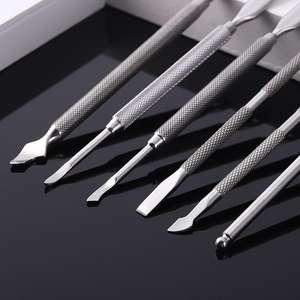 ANAAIF ENTERPRISES Empujador de Cutículas de Doble Punta de Acero Inoxidable con Logotipo Personalizable para Manicura y Eliminación de Piel Muerta - Product Image 6