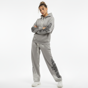 Glory Custom Distressed Heavyweight <b>Tracksuit</b> 100% Cotton Soft Breathable Fabric Hoodie With Jogger Sweat Pant For Unisex Wear - Product Image 3