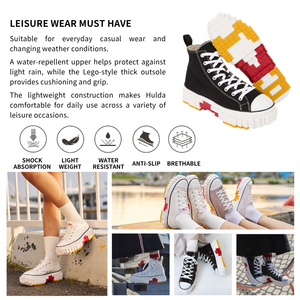 Eco-Friendly Canvas Casual Walking <b>Shoes</b> Retro Thick Sole Arch Support High Top Sporty Style Slip Resistant Winter - Product Image 2