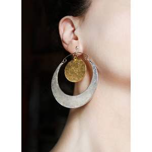 Bijoux de luxe écologiques haut de gamme, fabriqués à la main, modèle 1, en cuivre et laiton durables, pour les fêtes, design exclusif, cristal - Product Image 1