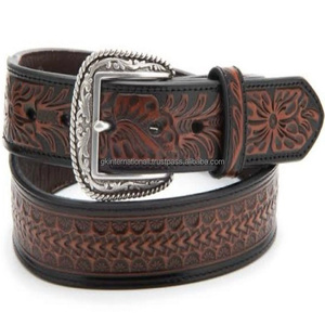 Super Quality Hand Carved Floral Embossed Men's Western <b>Leather</b> <b>Tooling</b> <b>Belt</b> in Many Designs and Custom Sizes - Product Image 5