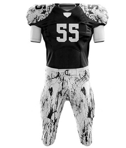 Maillot de football américain professionnel personnalisé, respirant, à manches courtes, impression par sublimation, ensemble uniforme d'équipe, été, grande taille - Product Image 1