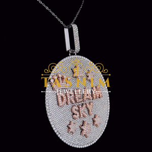 จี้รูปทรงท้องฟ้า Tasnim Dream Sky ประดับมอสซาไนต์และไข่มุกน้ำจืด ชุบทอง 10K เงินแท้ 925 ดีไซน์หรูหรา สไตล์ฮิปฮอป สำหรับทุกเพศ ได้รับการรับรองจาก GIA - Product Image 4