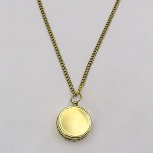 สร้อยคอทองเหลืองทำมือรูปเข็มทิศ น้ำหนักเบา กันกระแทก พร้อมกล่องไม้ขนาดพกพา เหมาะสำหรับกิจกรรมกลางแจ้งและแคมป์ปิ้ง - Product Image 6