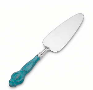 Elegant Design Green Handle Silver Head Cake Server Knife Set Suitable For Birthday Parties Weddings And Celebrations - Product Image 1