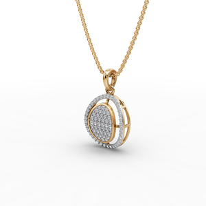 Pendentif en or avec deux diamants ronds cultivés en laboratoire, pendentifs et breloques de luxe en or jaune/blanc/rose 18 carats/14 carats - Product Image 3