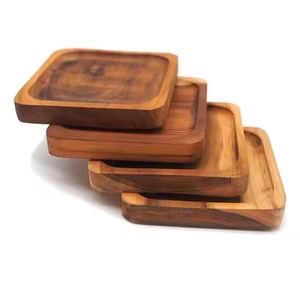 Ensemble de sous-verres élégants en bois artisanal, supports décoratifs pour verres à vin, tasses à café, table à manger, restaurant, maison - Product Image 1