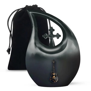 Hermosa urna conmemorativa de tortuga con forma de lágrima para cenizas humanas adultas Urna funeraria cruzada con bolsa de terciopelo gratis - Product Image 2