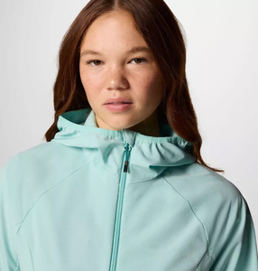 Women's Trendy Premium Light Blue Hooded Windproof <b>Jacket</b> Full Sleeve Zipper Closure Spring Wear - Product Image 3