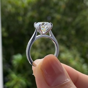 Hermoso corte redondo CVD HPHT Lab Grown Diamond Wedding Ring con Eternity Band Excelente corte Increíble regalo de compromiso para mujeres - Product Image 3