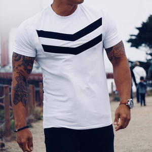 T-shirt blanc à manches courtes pour homme, col rond uni, style vintage décontracté, été, polyester popeline respirant, tricoté 220g - Product Image 1