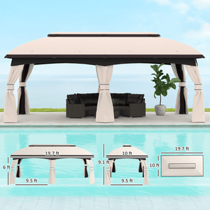 Gazebo/Pergola da Giardino con Tettoia, Riparo per Esterni dal Design Elegante - Product Image 1