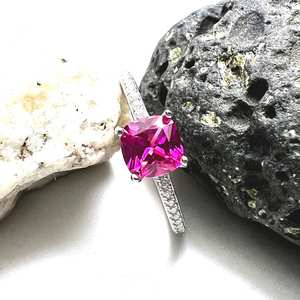 Ethical Pink Topaz Ring Handmade <b>Solid</b> Sterling <b>Silver</b> 925 December Birthstone Gemstone Jewelry Gift For Women - Product Image 1