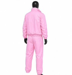 Ensemble de survêtement unisexe rose 2026, couleur unie, décontracté, col montant, fermeture éclair, respirant, en polyester, pour le printemps - Product Image 4