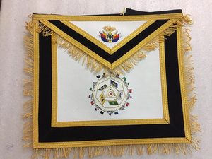 Delantal de 32º Grado del Rito Escocés con Cuello y Puños Bordados en Negro - Product Image 2