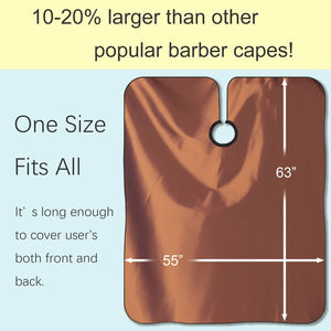 Capa de Peluquería Impermeable 64 x 56 con Cierre de Clip Metálico Ajustable, Capa Profesional para Peluquería, Fabricante - Product Image 5