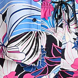 Shorts décontractés pour hommes en toile 140g à taille mi-haute élastique, imprimés numériquement, anti-plis et respirants en polyester - Product Image 6