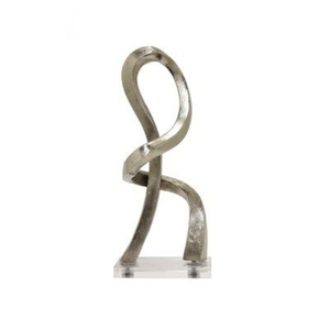 Handcrafted Silver Metal Family Heart Sculpture Modern Intertwined Hearts Home Decor Showpiece Abstract <b>Aluminum</b> <b>Table</b> Ornament - Product Image 5