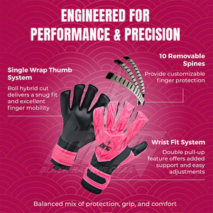 Gants de gardien de but de qualité professionnelle avec paume en latex allemand personnalisé, poignet réglable, pour entraînement et matchs de football - Product Image 3