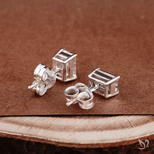 1.0Ct Emerald Cut Lab Grown Diamond <b>Stud</b> Earrings Prong Set 925 Sterling <b>Silver</b> IGI Certified Elegant Daily Wear - Product Image 2