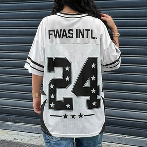 Camiseta de Béisbol Vintage Y2K para Hombre, Personalizada con Serigrafía, Transpirable, Ecológica, Cuello en V, Camiseta de Fútbol Americano OEM - Product Image 3