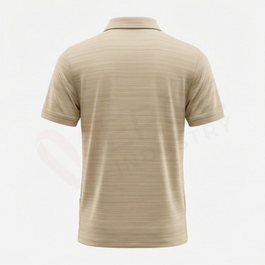 Polo à manches courtes pour homme, beige, 100% polyester, tricoté, séchage rapide, design uni, coupe classique - Product Image 2