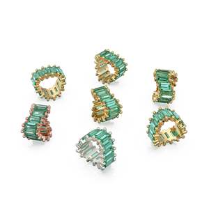 Cuentas de Oro de 14k con Esmeralda Verde: Cuentas Baguette, Cuentas Europeas, Cuentas Rondelle y Separadores de Esmeralda de Oro Macizo - Product Image 3