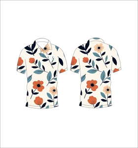 เสื้อโปโลผู้ชายสีขาวพิมพ์ลายใบไม้แขนสั้นลำลองแฟชั่นฤดูร้อนเสื้อยืดกอล์ฟ - Product Image 3