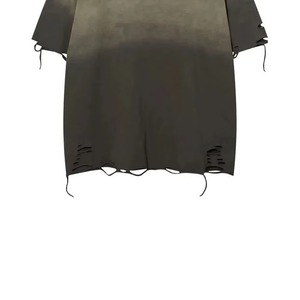 เสื้อยืดผู้ชายไซส์ใหญ่ ลายไล่เฉดสี แขนสั้น คอกลม สไตล์สตรีท ทรงยาว ผ้าถัก ชายเสื้อแต่งขาด พร้อมลายดาว - Product Image 2
