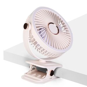 Ventilatore da tavolo e da parete ricaricabile USB-C con clip, 5 velocità, 3 livelli di luminosità, regolabile a 720 gradi - Product Image 2