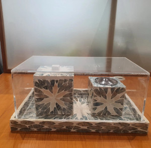 Brûleur d'encens religieux durable fait à la main en nacre et bois arabe traditionnel avec couleur personnalisée - Product Image 5