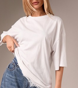 Lace Overlocked Oversized women's shirt Drop Shoulder Cotton Loose Fit Short Sleeve Top All Season Fashion Wear Custom Tonal Tee - Product Image 5