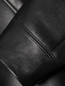 Veste à capuche en cuir véritable noir pour homme, coupe décontractée, coupe régulière, imperméable, respirante, réversible, pour l'hiver - Product Image 4