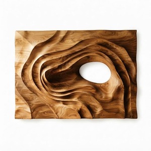 Art mural en bois organique moderne, sculpture abstraite en bois, décoration murale Japandi, art en relief minimaliste en bois, décoration murale contemporaine - Product Image 5