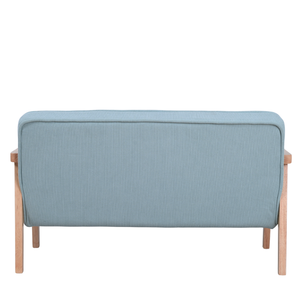 Canapé deux places pour enfants, design scandinave, avec dossier à coussin moelleux, accoudoirs en bois massif, motif lin et revêtement PVC, pour le repos et les repas des enfants - Product Image 4