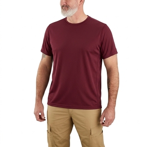 <b>Men's</b> <b>Black</b> Short Sleeve Regular Fit O-Neck Quick Dry Jersey T-<b>Shirt</b> Casual Solid Color Knitted Polyester <b>Shirt</b> - Product Image 5