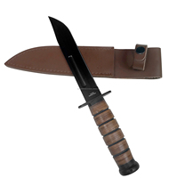 Cuchillo de Hoja Fija Ka-bar 1217 con Hoja de Acero Inoxidable 440 y Mango Envuelto en Cuero Genuino
