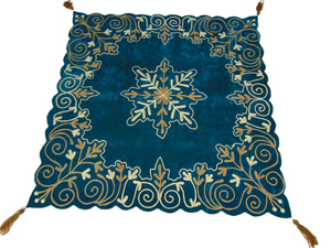 Elegant Beaded Embroidery Floral <b>Table</b> <b>Runner</b> Scrolled Decorative Linen <b>Dining</b> Wedding Holiday Decor Handmade Luxury Square - Product Image 2