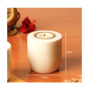 Premium White <b>Marble</b> Candle Holder Elegant Home Decor Accent with Superior Craftsmanship - Product Image 4