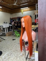 Perruque en cheveux humains 100% naturels, densité 185%, avec closure HD transparente 4*4, pour créer des perruques ombrées blondes en cheveux humains