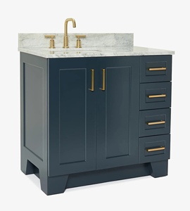 Mueble de Baño Personalizado Quartus de 37 Pulgadas con Lavabo a la Izquierda, Solo Mueble, 4 Opciones de Acabado, Fabricante OEM de Vietnam - Product Image 2
