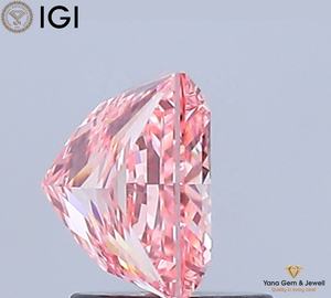 Diamant de laboratoire cultivé CVD de 2,00 carats, taille princesse, certifié IGI, clarté VVS2, couleur rose vif fantaisie, pour pendentif personnalisé, cadeau - Product Image 4