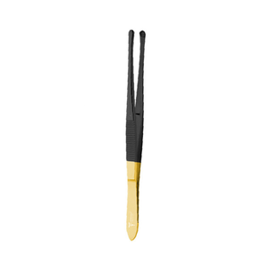 Pinzas de tejido Stille rusas de alta calidad con mandíbulas fenestradas de 5 pulgadas, negras/doradas, de plástico y pinzas de neurocirugía, instrumentos quirúrgicos CE - Product Image 1