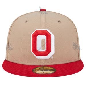 Nueva venta al por mayor de los hombres de color caqui Ohio State Buckeyes retroceso personalizado de dos tonos ajustado Snapback gorra de béisbol - Product Image 1
