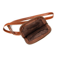 Petit sac bandoulière réglable en cuir véritable avec fermeture éclair, pochette pour téléphone pour femme, idéal pour les festivals d'été