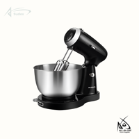 Batteur sur socle électrique de cuisine Sudex Heavy Duty Motor 6 vitesses avec tête inclinable, bol mélangeur en ABS/acier inoxydable 304, fouet à œufs et pétrin