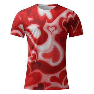 T-shirts d'été pour hommes de qualité supérieure, col rond, manches courtes, imprimés avec un motif de cœur, prix avantageux, faible MOQ - Product Image 1