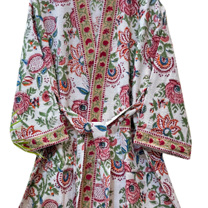 Albornoz de algodón gofrado floral, estampado a mano, estilo kimono para hotel y spa, ligero, de secado rápido, comprimido, ecológico, personalizado - Product Image 5