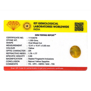 Premium 6.75 Carat Yellow Sapphire Loose Gemstone-Oval Cut 10x12mm for Fine Jewelry - Product Image 4